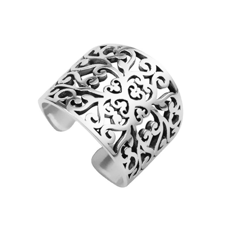 Domineering Personalized Sier Plated Vintage Auspicious Ring