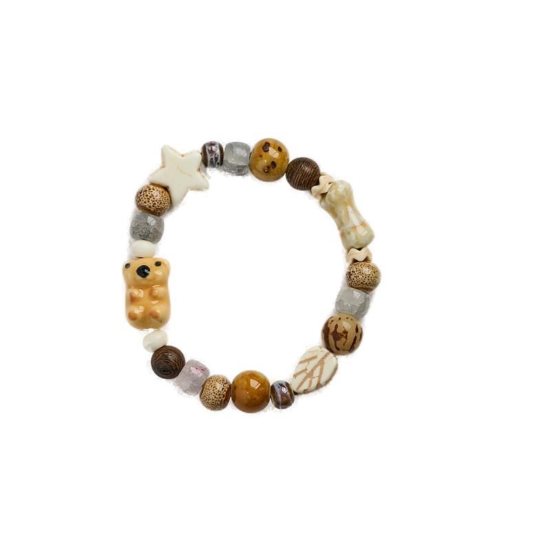 Women's Dopamine Color Ceramic Ancient Style Beaded Bracelets