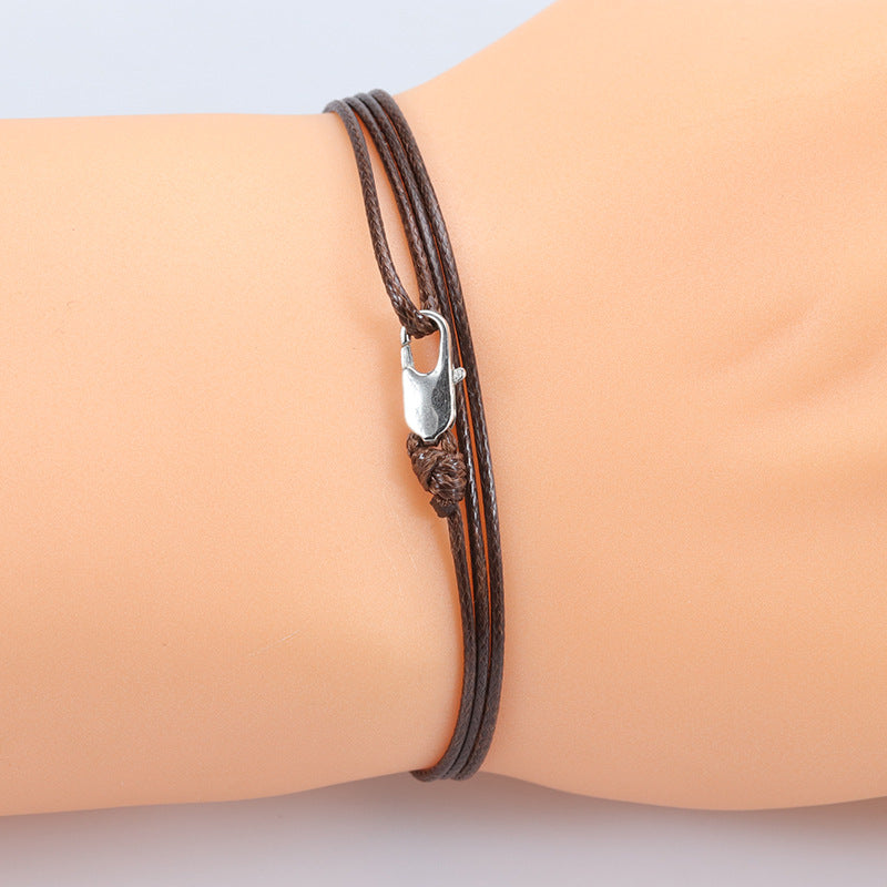 Men's Simple Carrying Strap Wax Line Fashion Bracelets