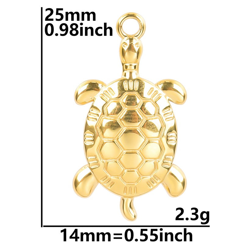Stainless Steel Hydraulic Turtle Electroplating Ornament Necklaces