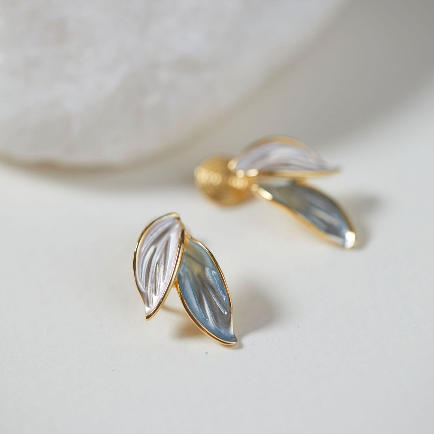 Fresh Mori Style Green Dripping Oil Ear Earrings