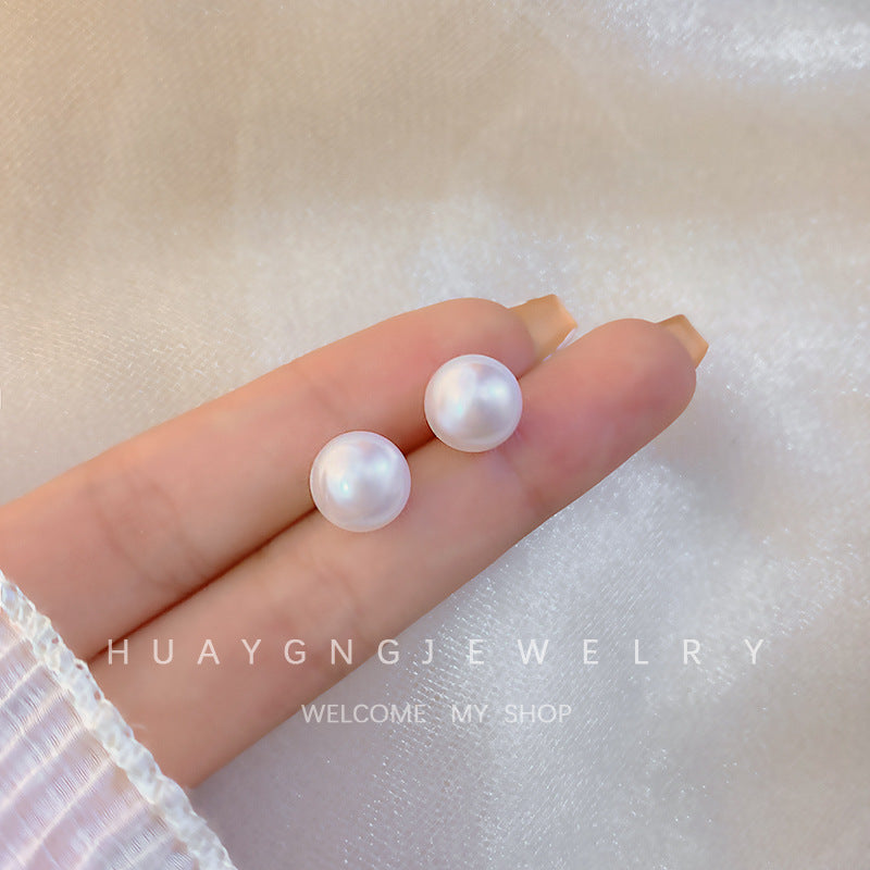 Women's Sier Needle Korean Style French Petite Retro Graceful Imitation Earrings