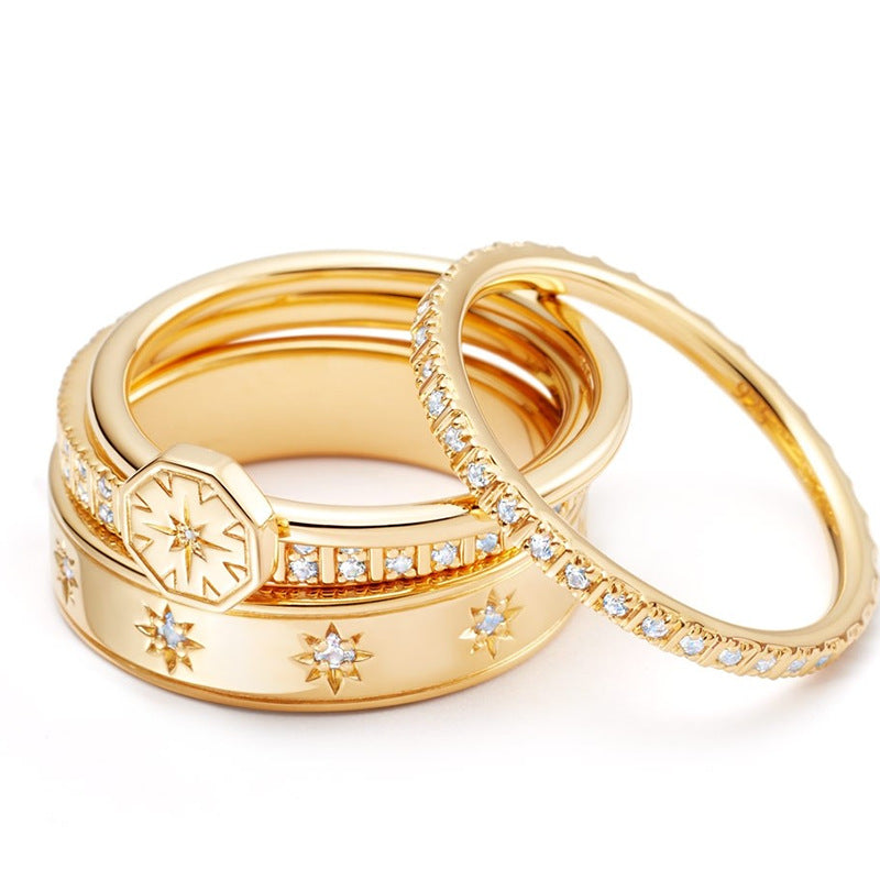 Shiny Diamond Carved Titanium Steel Gold Bracelets