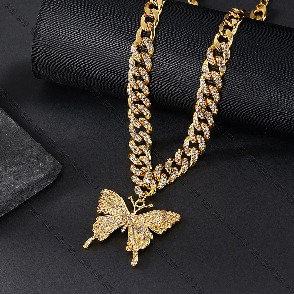 Butterfly High-grade Full Diamond Fashion Style Cuban Necklaces