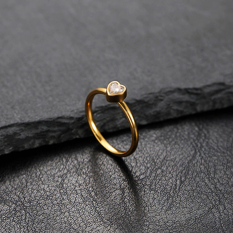 Women's Stainless Steel Ornament Three-dimensional Welding Card Rings