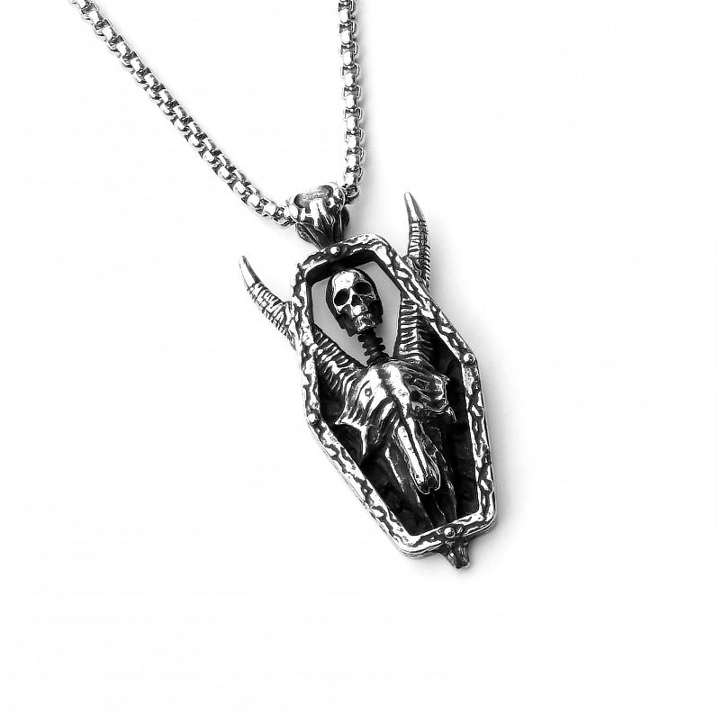 Stainless Steel Sheep Head Skull Punk Necklaces