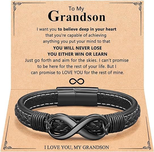 Men's Leather Stainless Steel Black Magnetic Bracelets