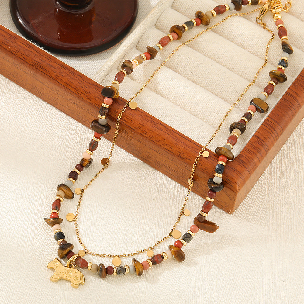 Women's High Texture Twin Ornament Minority Simple Necklaces