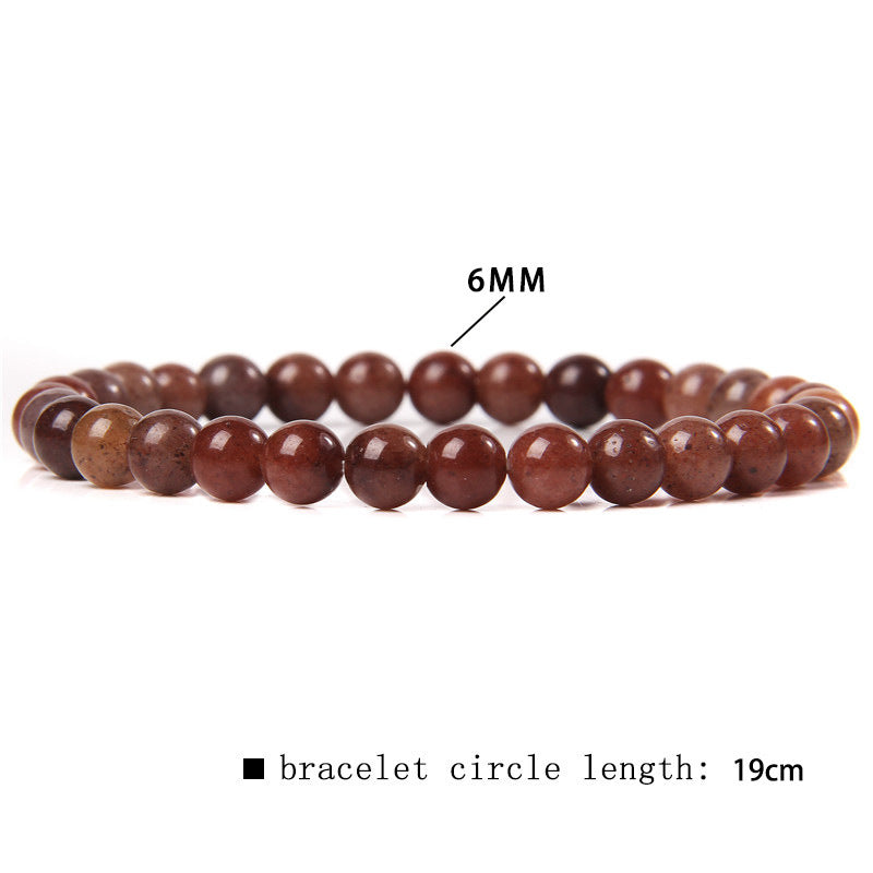 Women's & Men's Single Circle Beaded Natural Agate Stone Bracelets