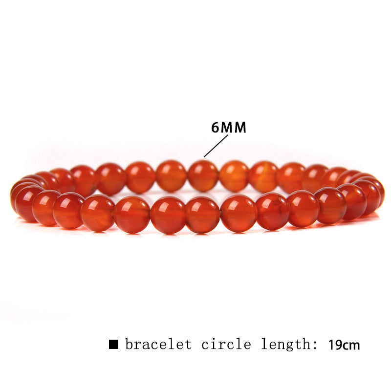 Women's & Men's Single Circle Beaded Natural Agate Stone Bracelets