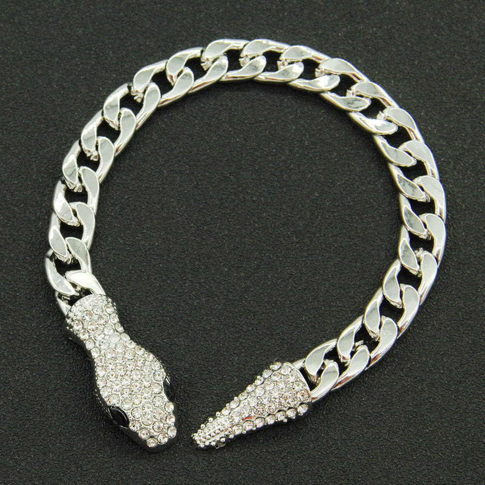 Creative Diamond Snake Head Magnet Brace Lace Personality Fashion Bracelets