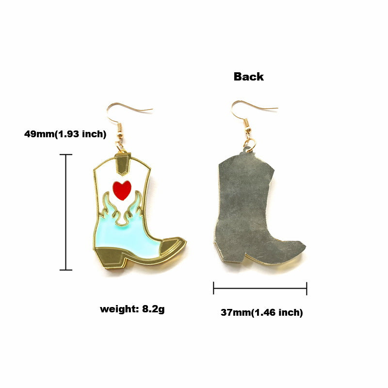 Love Letter With Heart Envelope Cupid Boots Earrings