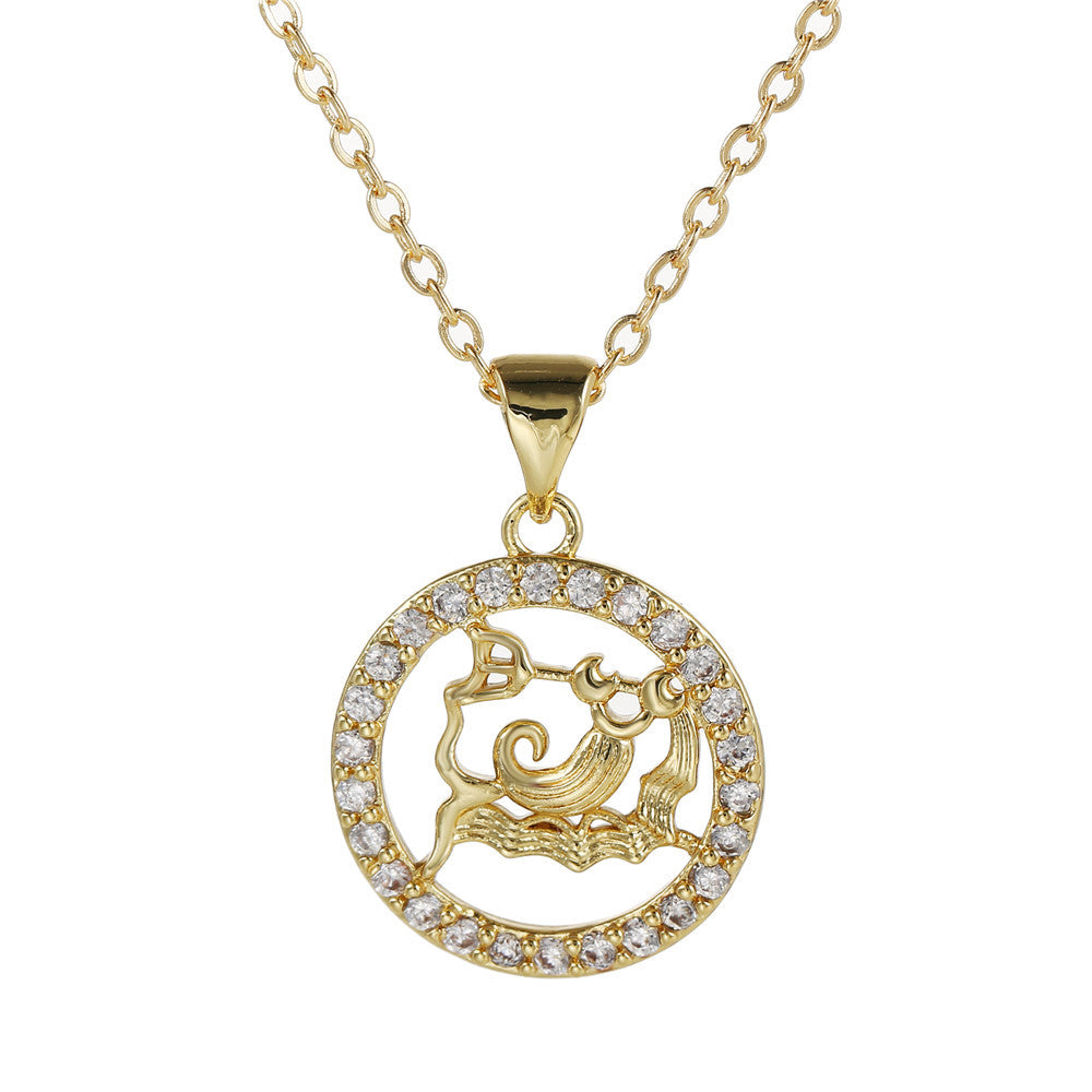 Female Fashion Creative Copper Inlaid With Necklaces