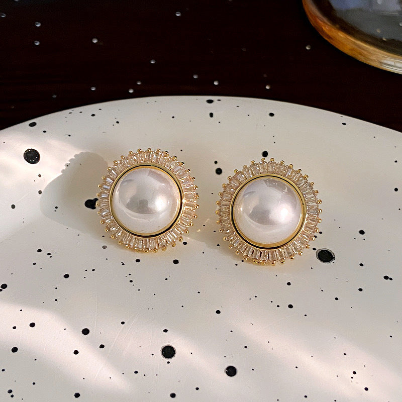 Style Design Disc Zircon Bead Retro Affordable Earrings