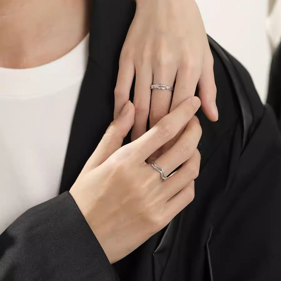 Women's & Men's Pair Of Personalized Creative Niche Couple Valentine's Rings