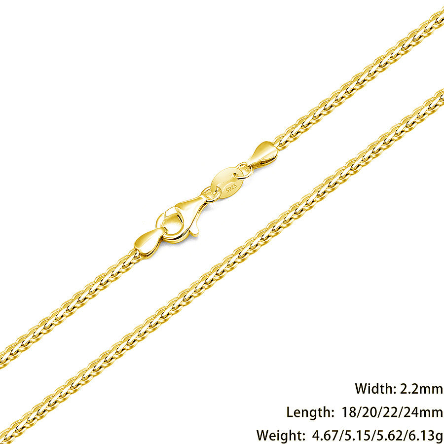 Sterling Sier Handmade Wheat Chain Female Twin Necklaces