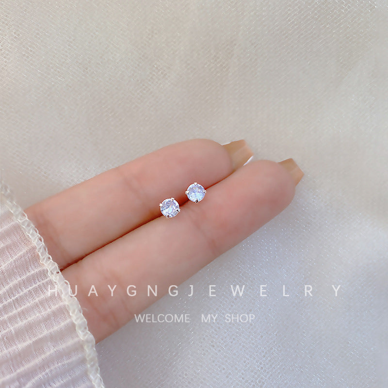 Women's Sier Needle Korean Style French Petite Retro Graceful Imitation Earrings