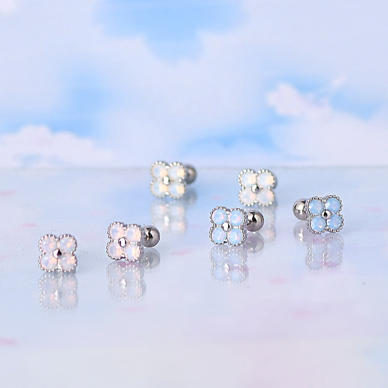 Kind Of White Fungus Bone Nail Earrings