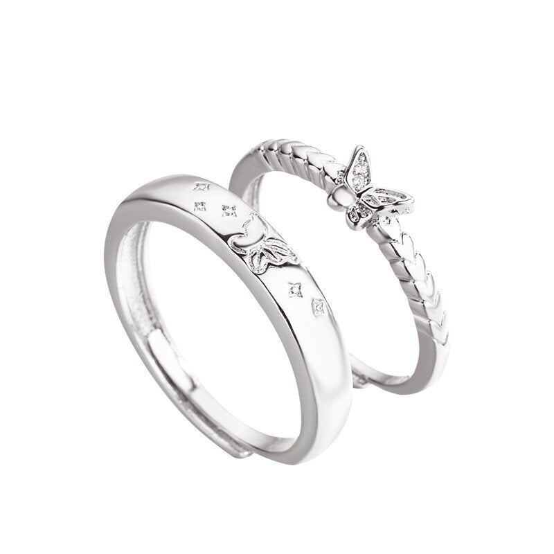 Butterfly Couple Pair Fashionable Temperamental High-grade Fashion Rings