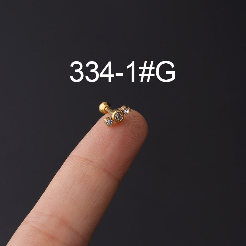 Stainless Steel Ear Bone Nail Popular Piercing Screw Twist Earrings