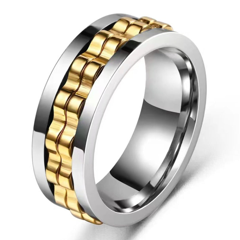Women's & Men's Gear Batch Flower Stainless Steel Decompression Fashion Personality Rings