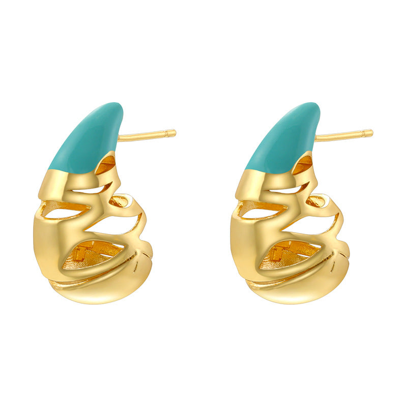 Colorful Oil Water Drop-shaped Minimalist Layered Earrings