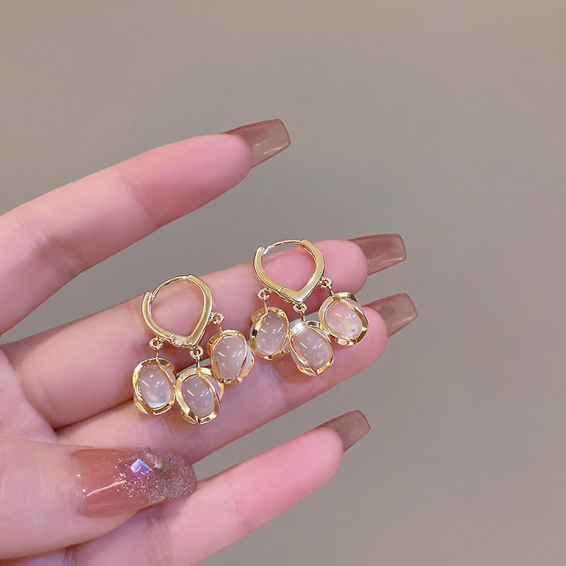 Unique Elegant Light Luxury Opal Female Earrings