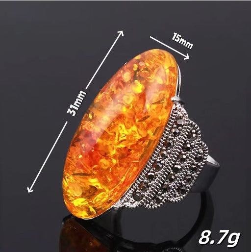 Sells Baltic Beeswax Amber Oval Popular Rings