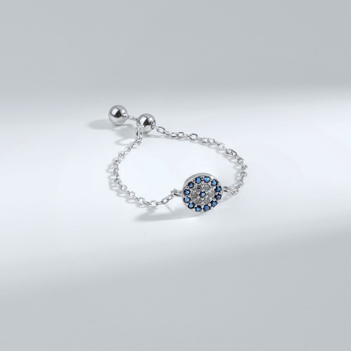 Gold-plated Round Diamond Blue Eye Fashion Rings