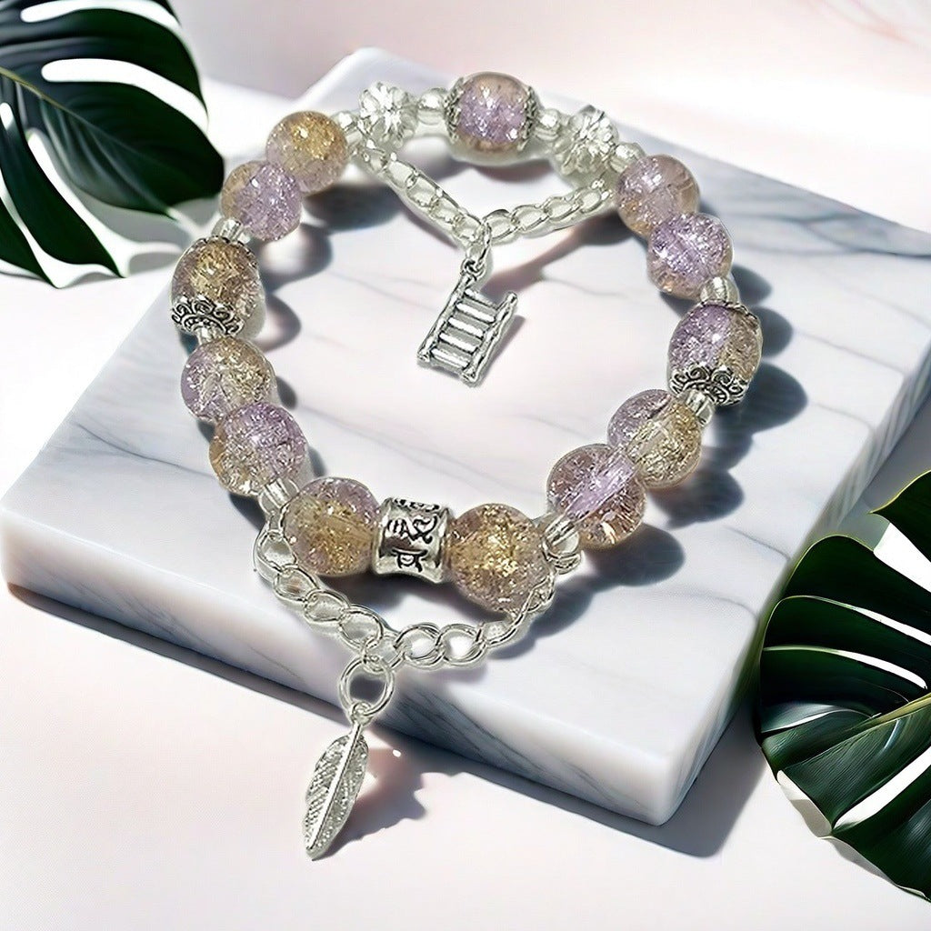 Jade Broken Glaze Feather Female Temperament Bracelets