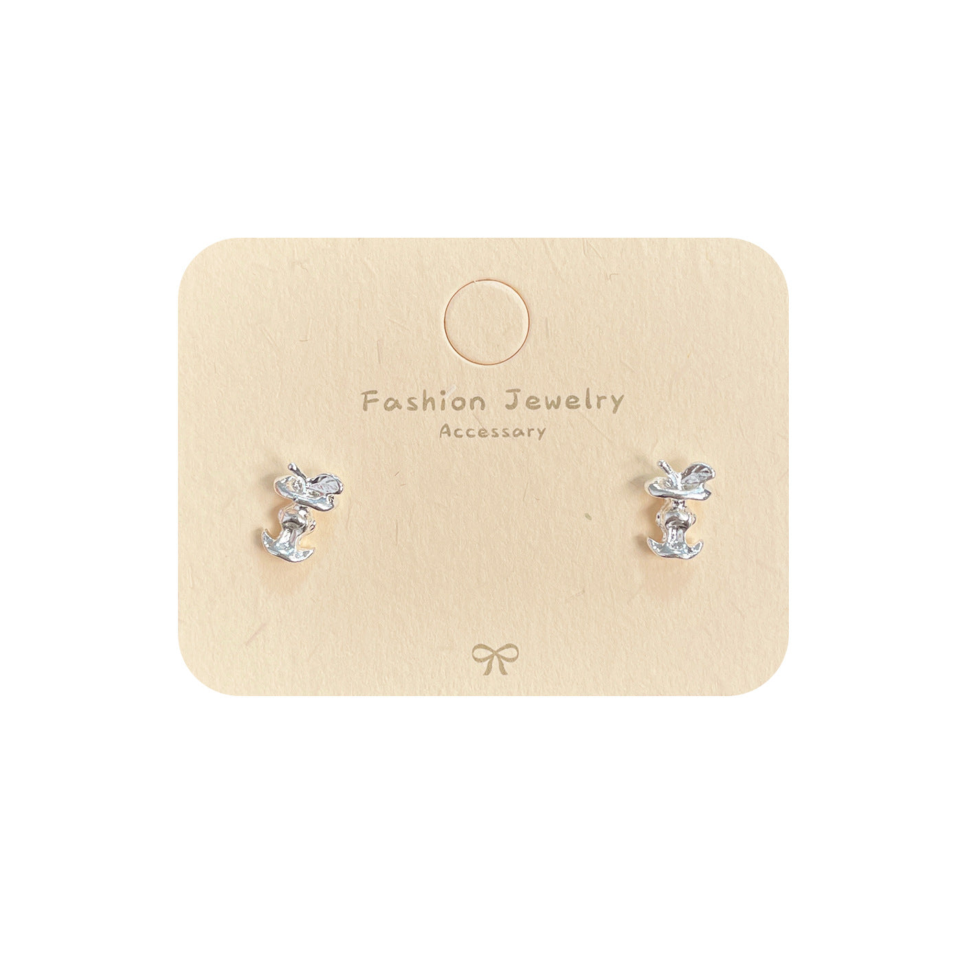 Fun Small Apple Core Female Sier Earrings