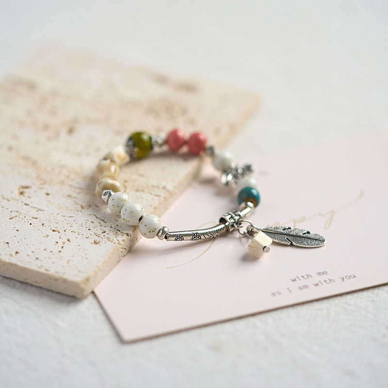 Ceramic Woven Chinese Style Fresh Ancient Beaded Bracelets