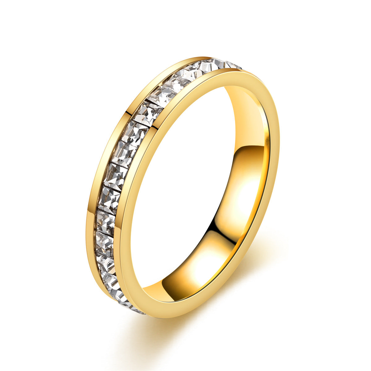 Niche Small Square Diamond Full Starry Rings