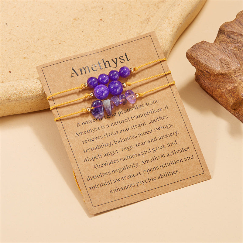 Stone Suit Citrine Amethyst Gravel Beaded Bracelets