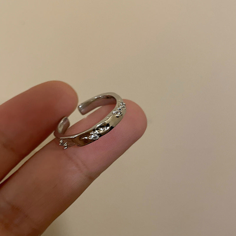 Broken Zircon Female Cold Wind Couple Rings