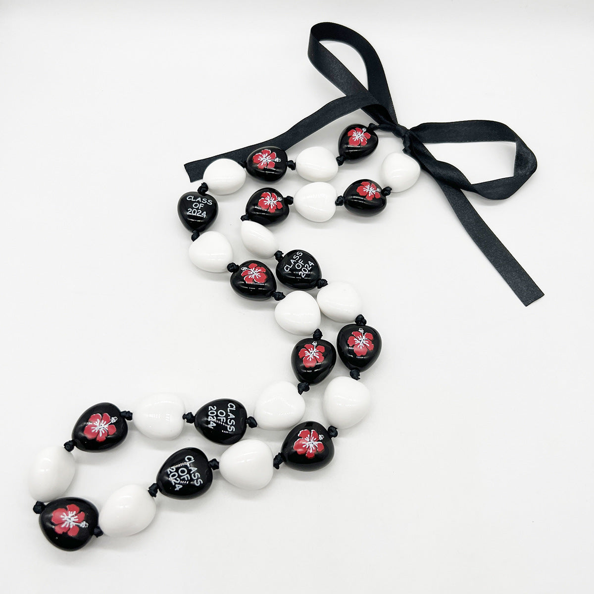 Imitation Nut Printed Ribbon Knotted Graduation Necklaces