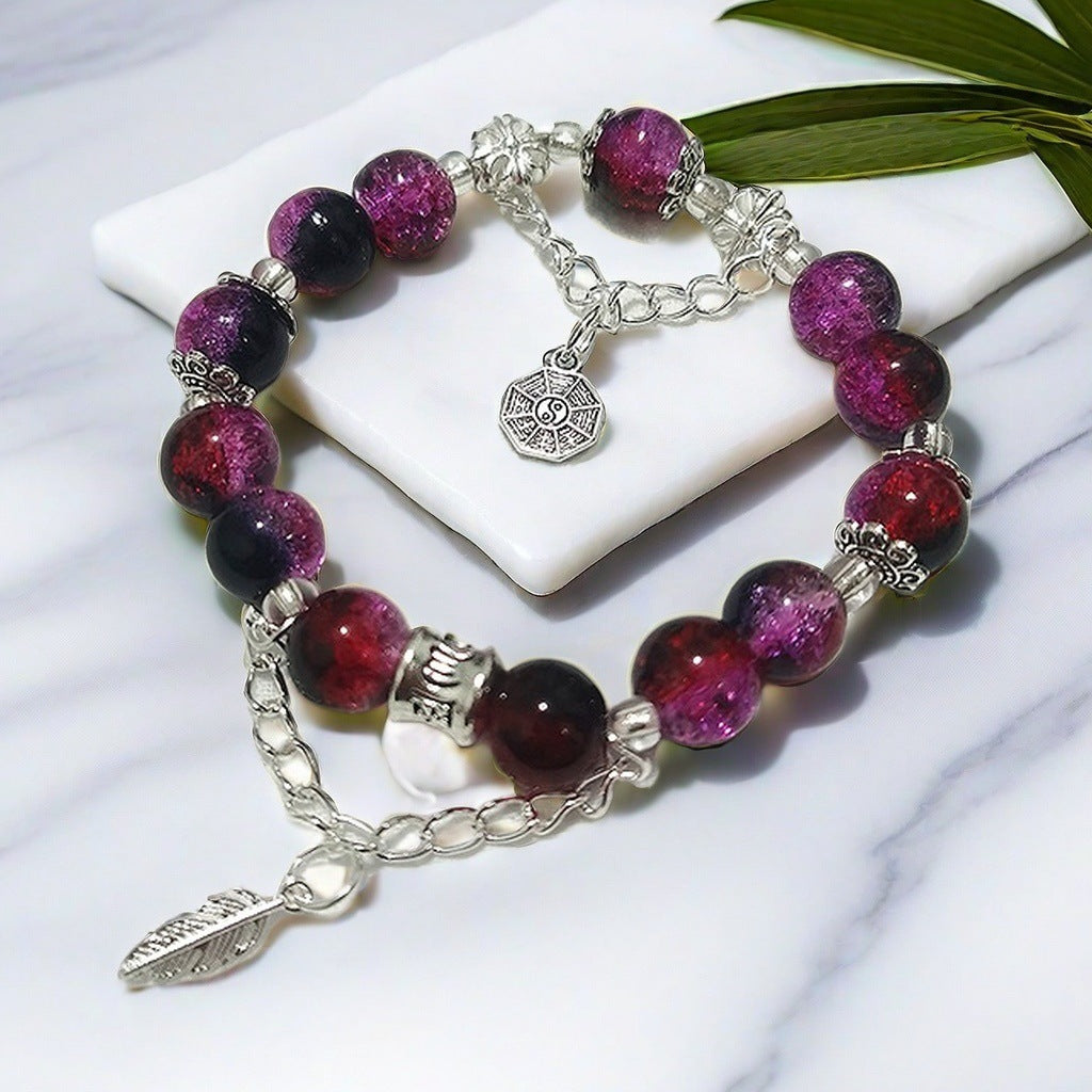 Jade Broken Glaze Feather Female Temperament Bracelets