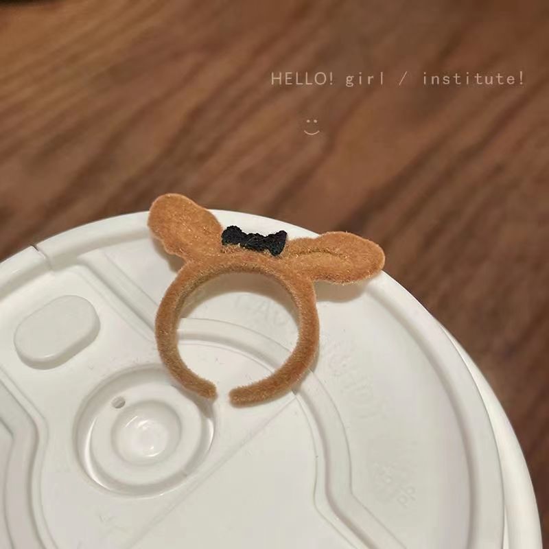 Flocking Bear Open Female Cartoon Index Finger Rings