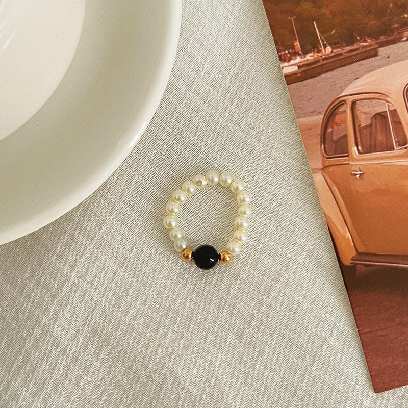 Beads Niche Design Advanced Finger Light Luxury Rings