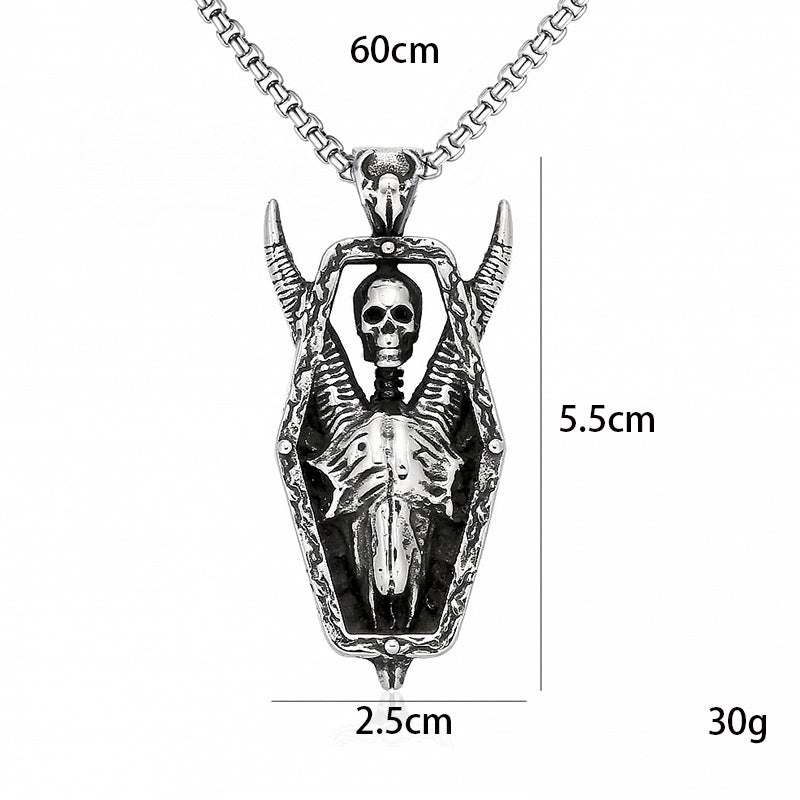 Stainless Steel Sheep Head Skull Punk Necklaces