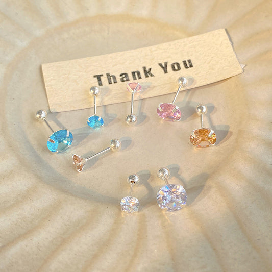 Colorful Zircon Female Crystals High-grade Ear Earrings
