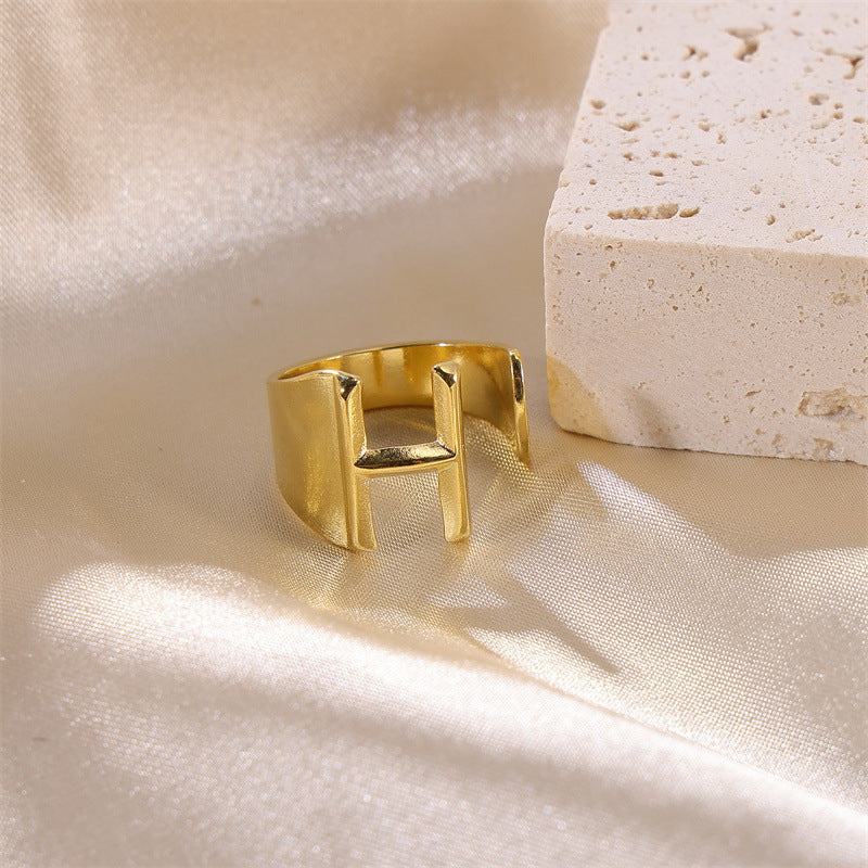 Letters Female Style Fashion Knuckle Personality Vintage Stainless Rings