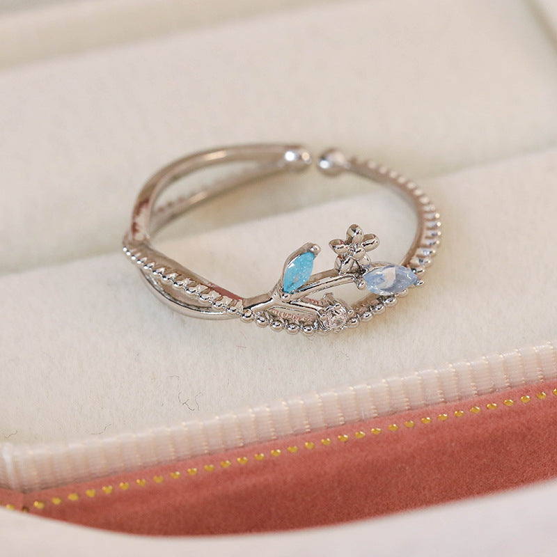 Micro Inlaid Zircon Niche Design Adjustable Rings