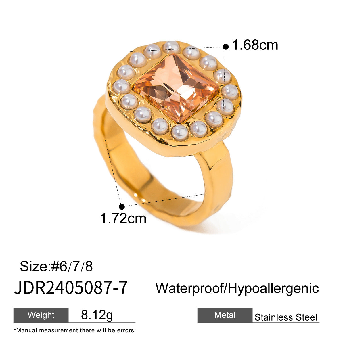 Stainless Steel Pearl Eye-catching High-grade Titanium Rings