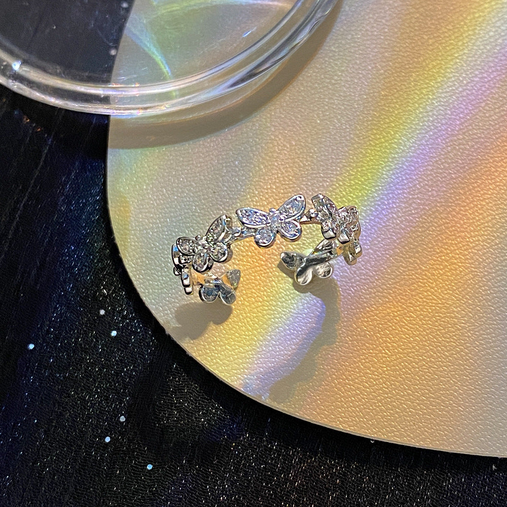 Style Simple Refined Zircon Female Niche Rings