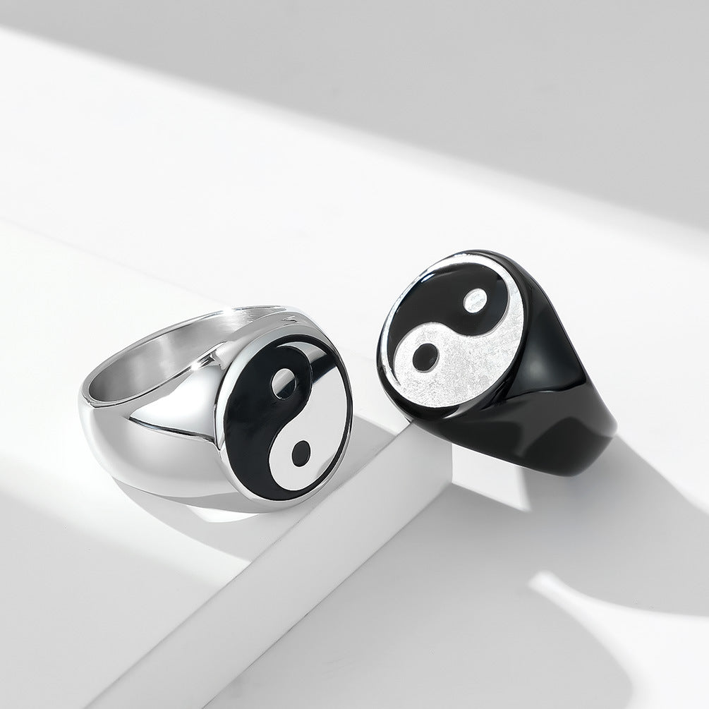 Men's Eight Diagrams Titanium Steel Stainless Thumb Rings