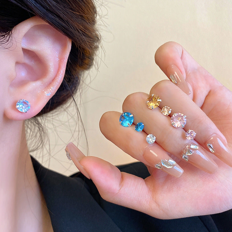 Colorful Zircon Female Crystals High-grade Ear Earrings