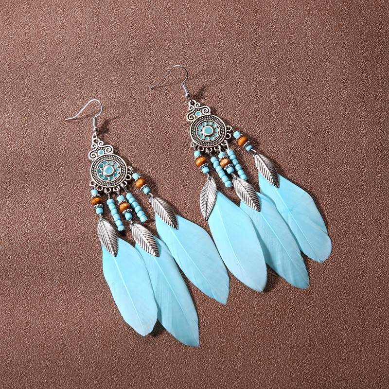 Women's Feather Tassel For Niche Personality Bohemian Earrings