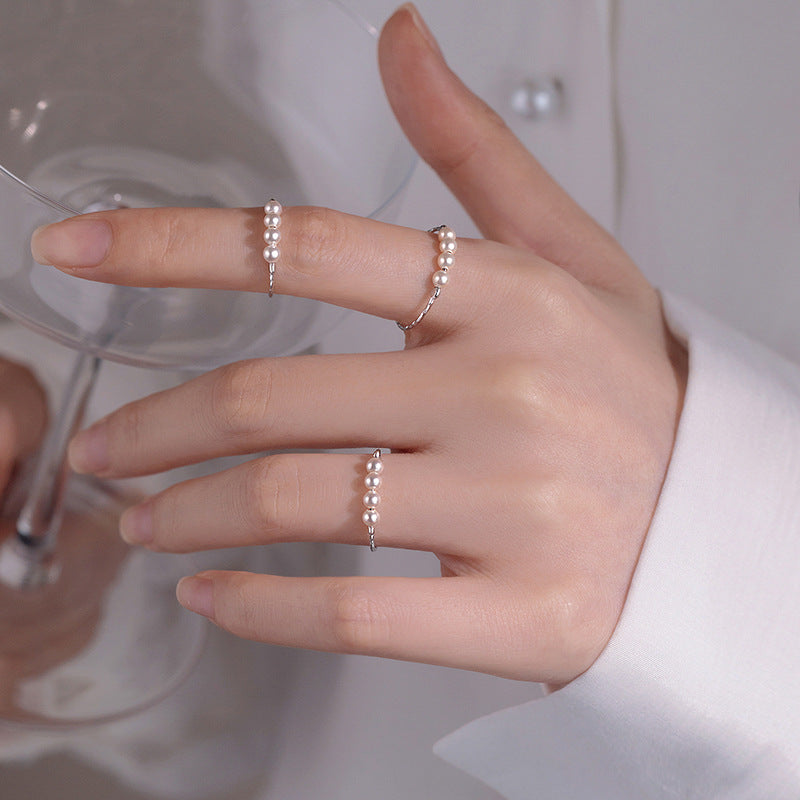 Round Beads Shell Pearls Decompression Index Rings