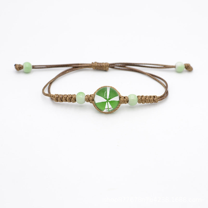 Ornament Four-leaf Clover Scenic Spot Dried Flower Bracelets